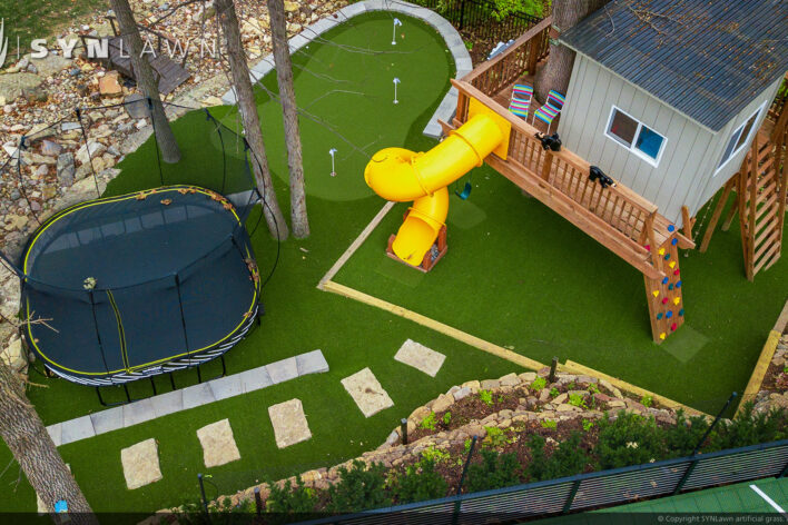 SYNLawn Shreveport LA Backyard Treehouse Residential Trampoline