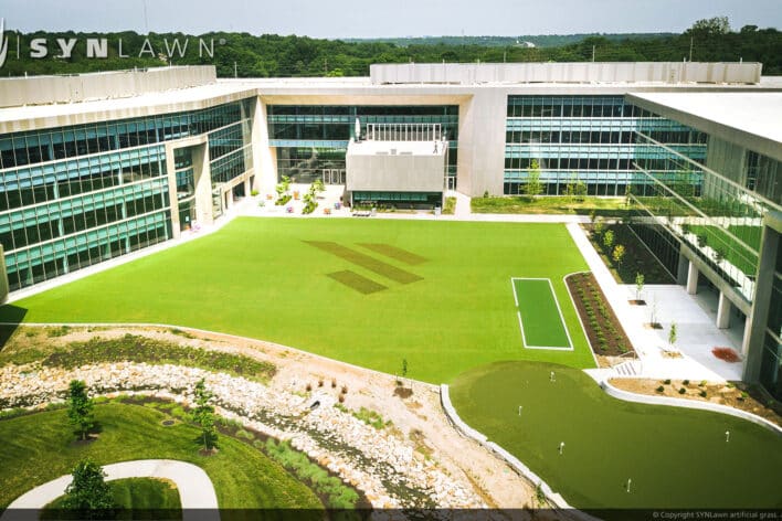 SYNLawn Shreveport LA artificial grass for commercial office buildings campus courtyards