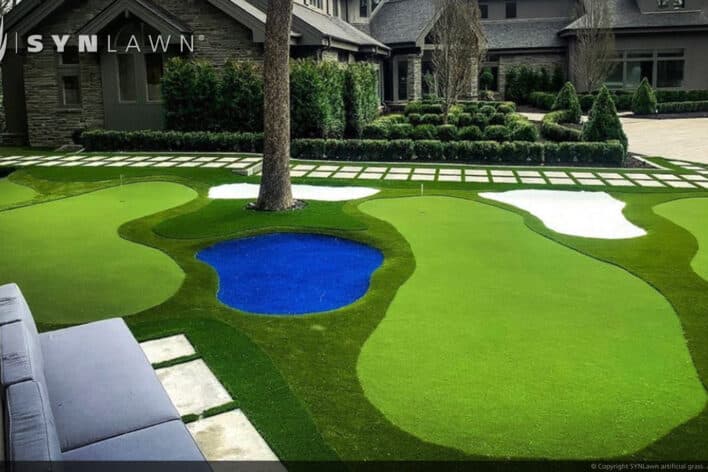 SYNLawn Shreveport LA residential frontyard golf putting greens
